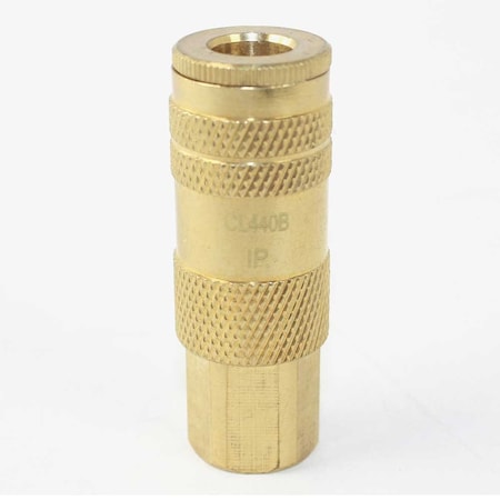 1/4 Inch Lincoln Series Brass Coupler X 1/4 Inch Female NPT, PK 25